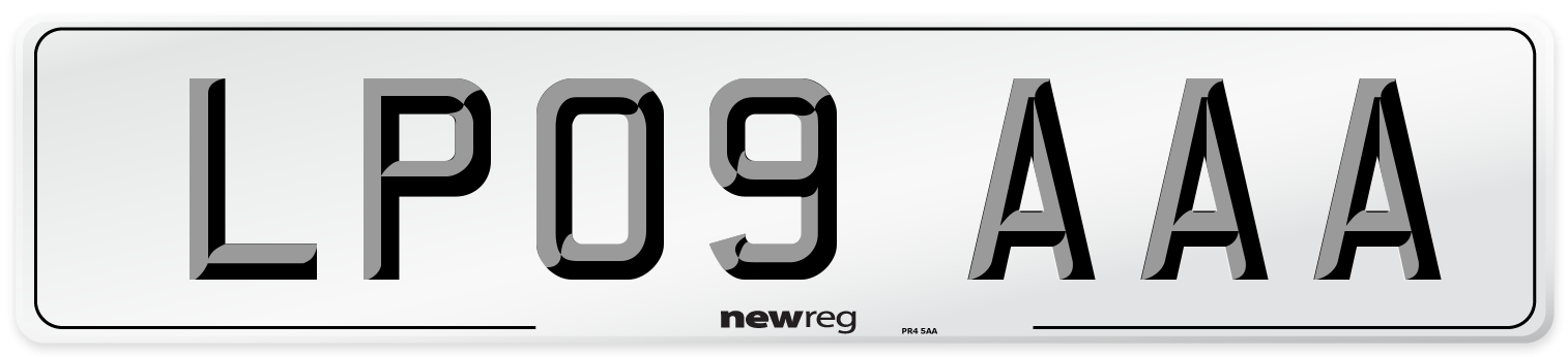 LP09 AAA Number Plate from New Reg